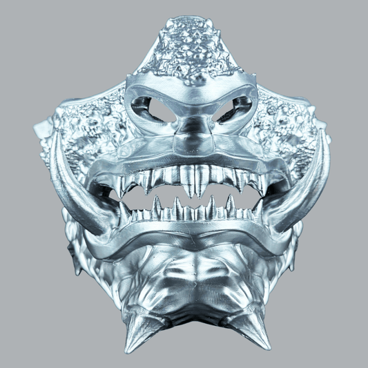 Space Armory Japanese Oni Mask - Full Chrome Silver Masks