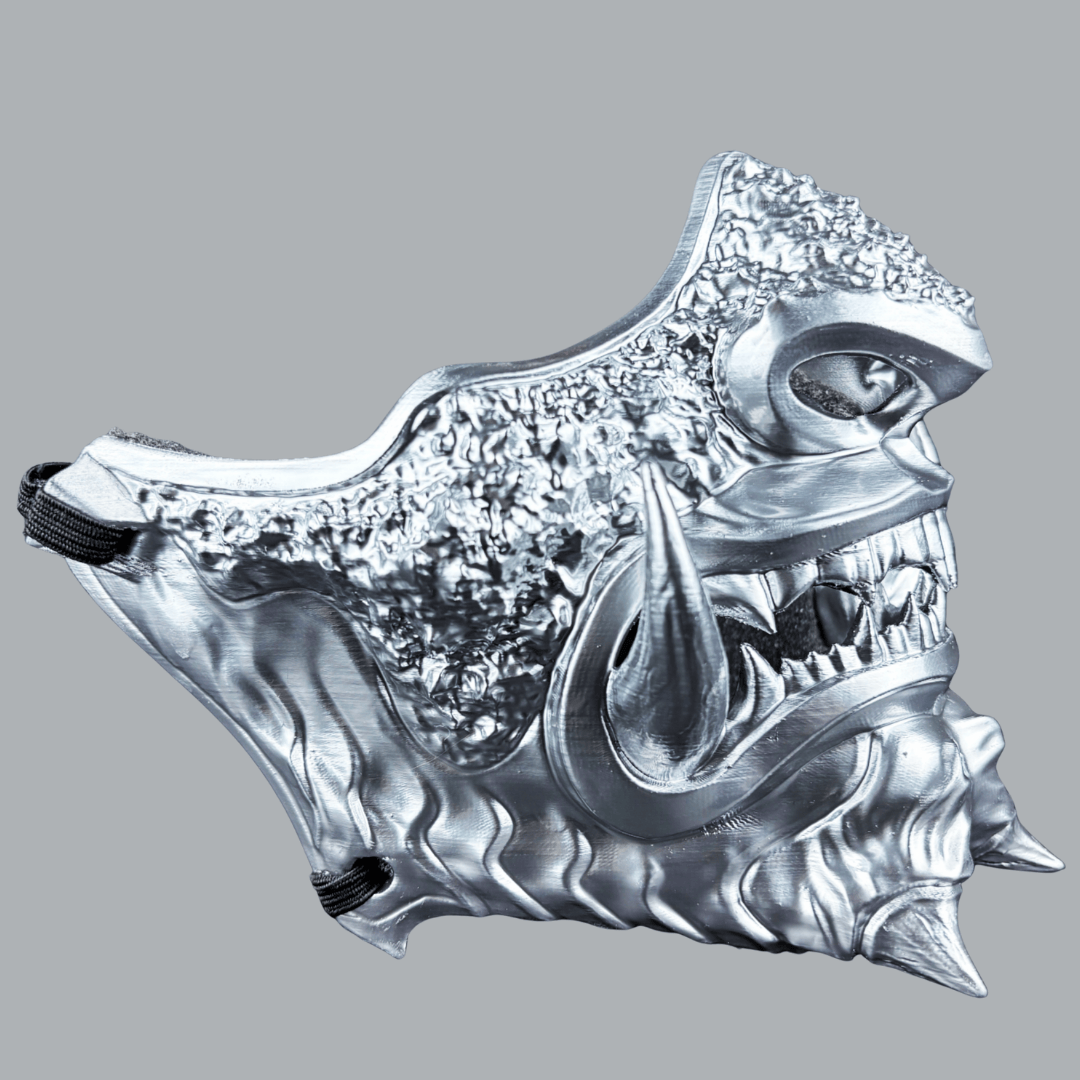 Space Armory Japanese Oni Mask - Full Chrome Silver Masks