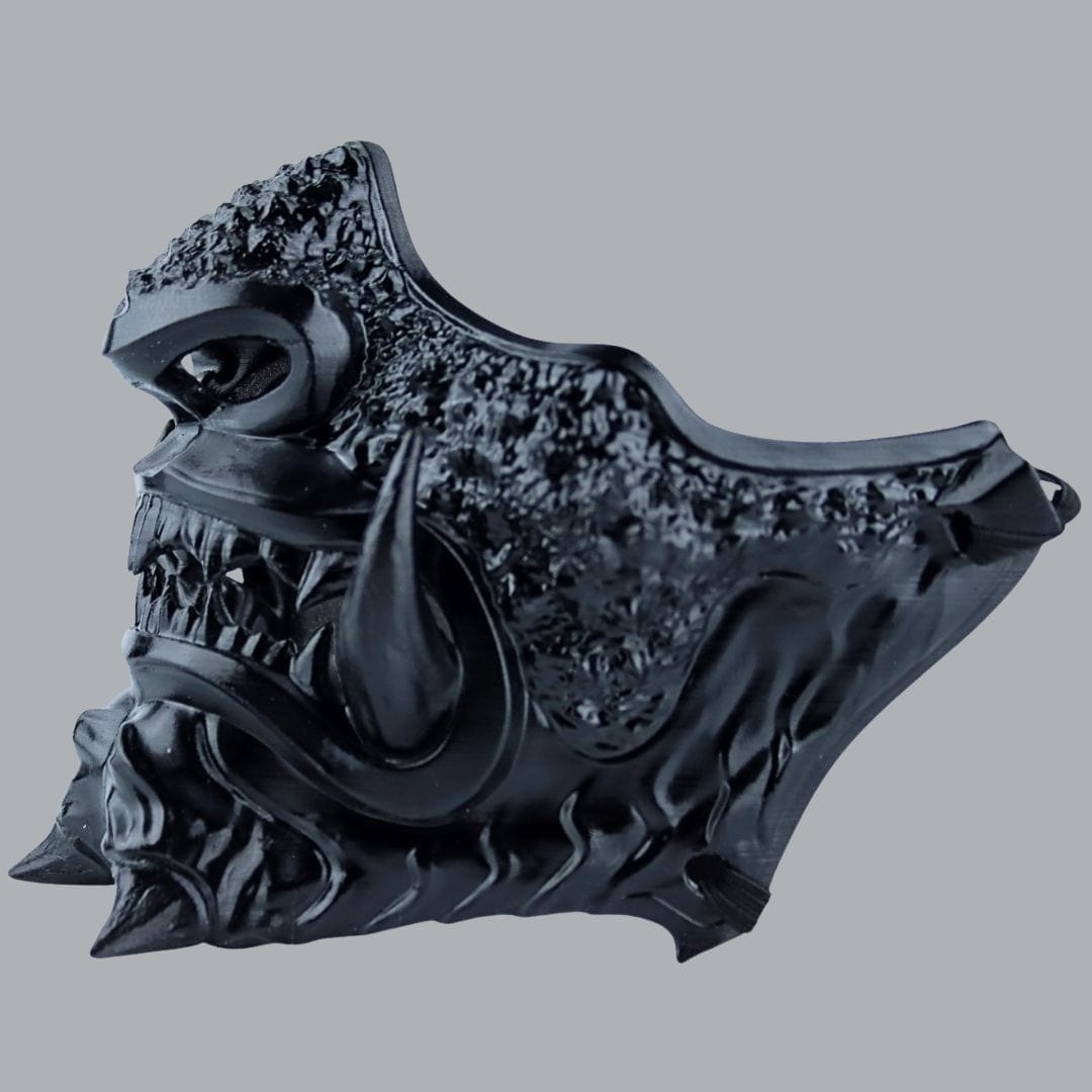 Space Armory Japanese Oni Mask Full - Glossy Black Masks