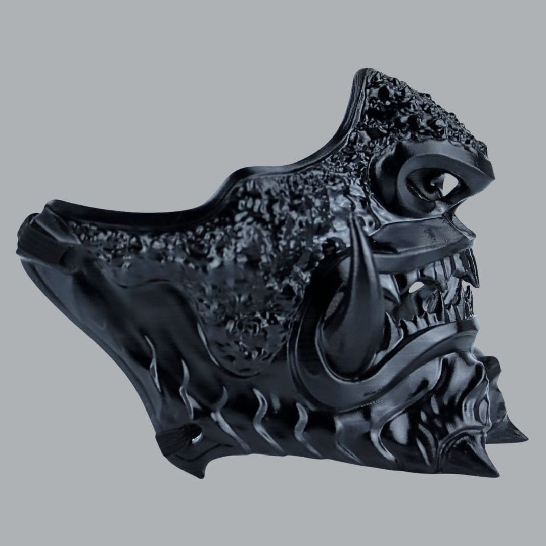 Space Armory Japanese Oni Mask Full - Glossy Black Masks