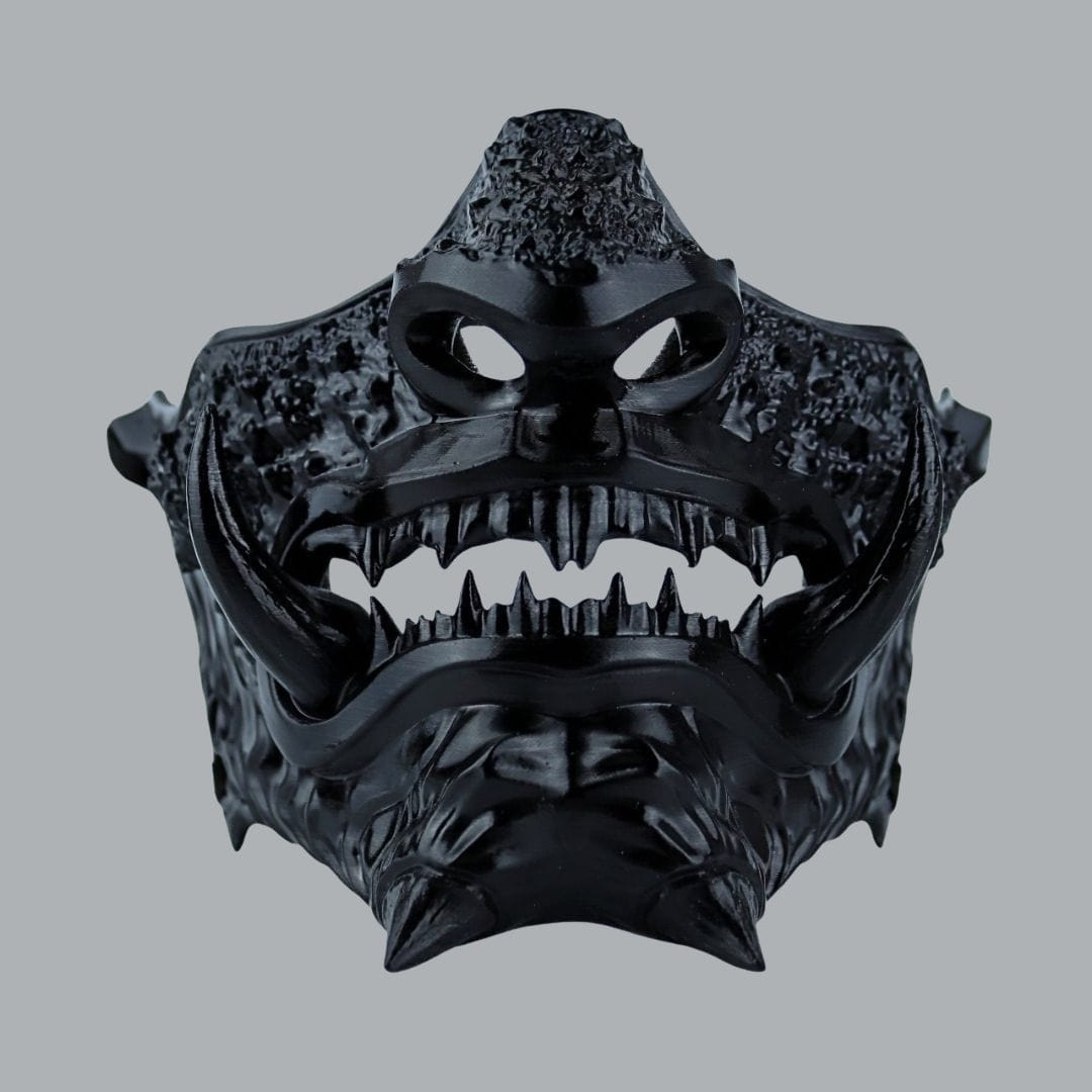 Space Armory Japanese Oni Mask Full - Glossy Black Masks