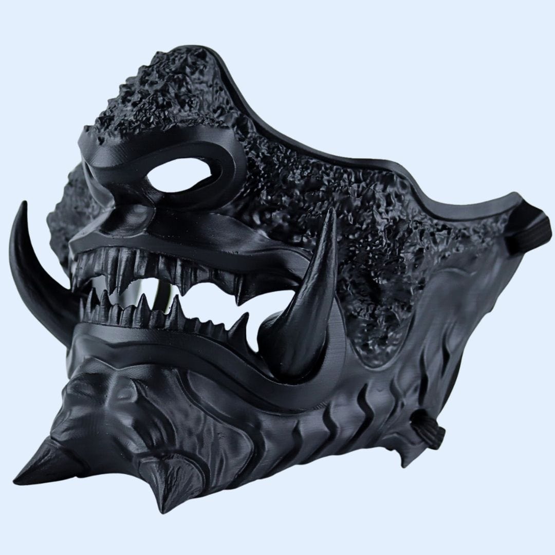 Space Armory Japanese Oni Mask Full Matte Black Masks