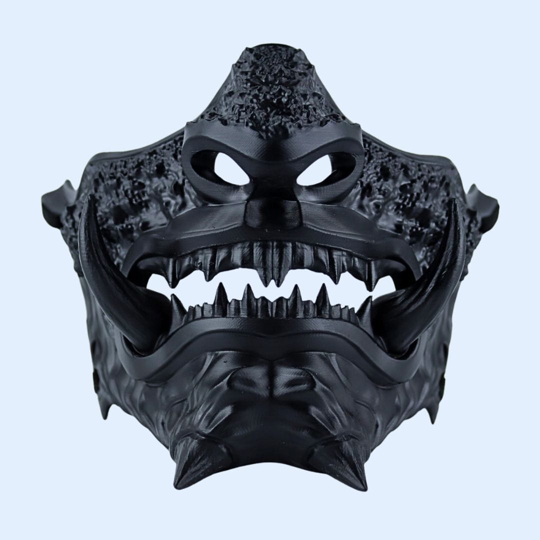 Space Armory Japanese Oni Mask Full Matte Black Masks