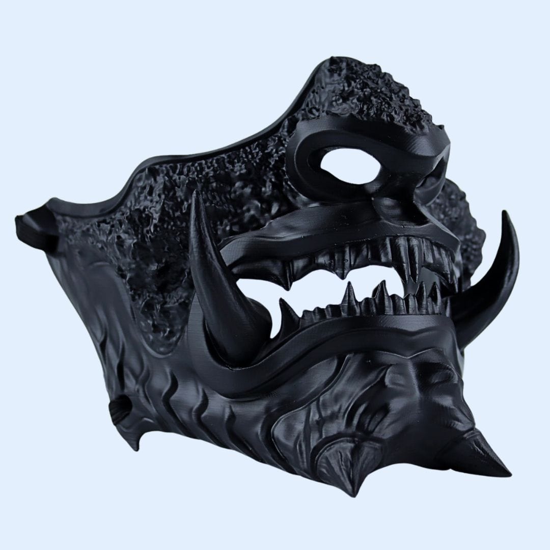 Space Armory Japanese Oni Mask Full Matte Black Masks