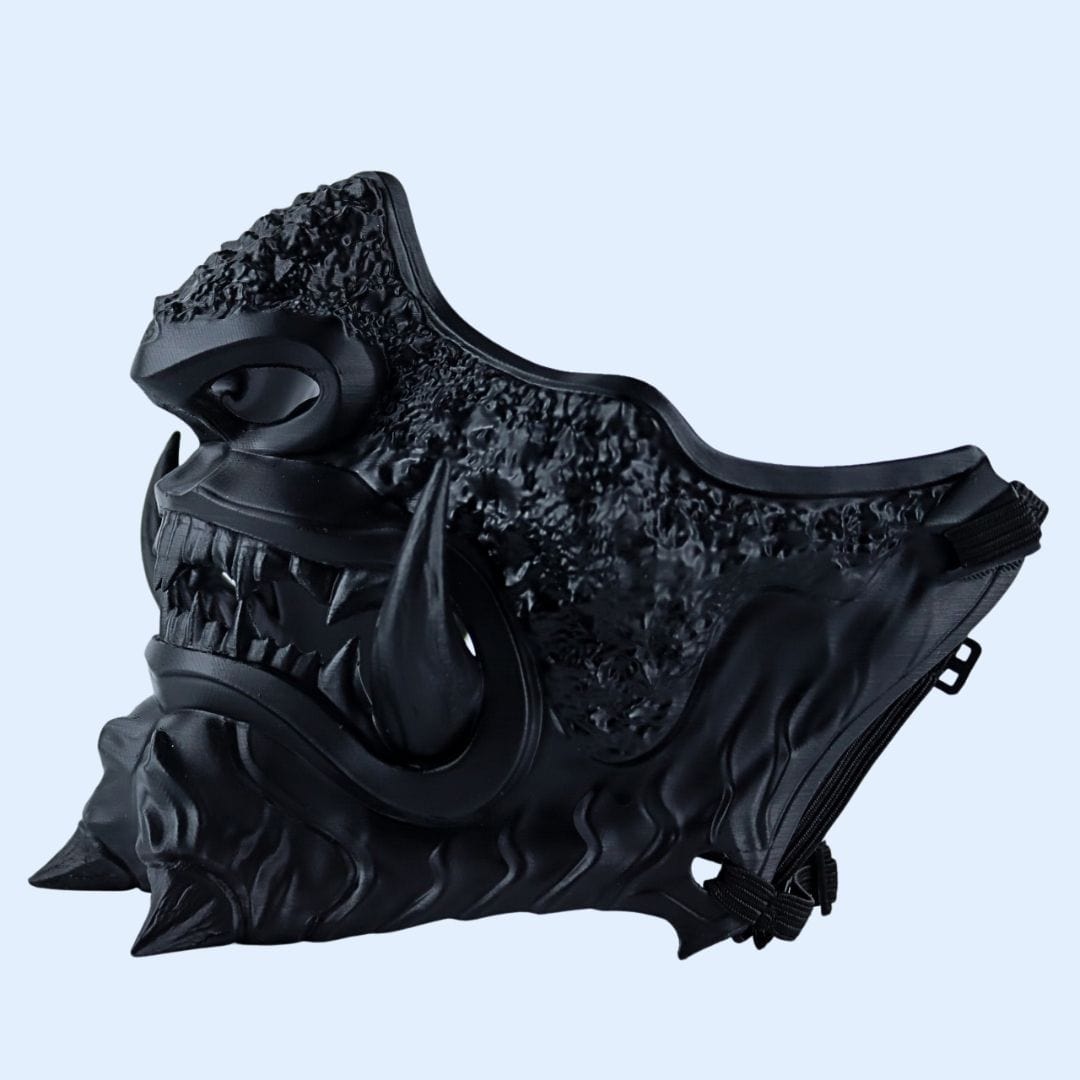 Space Armory Japanese Oni Mask Full Matte Black Masks