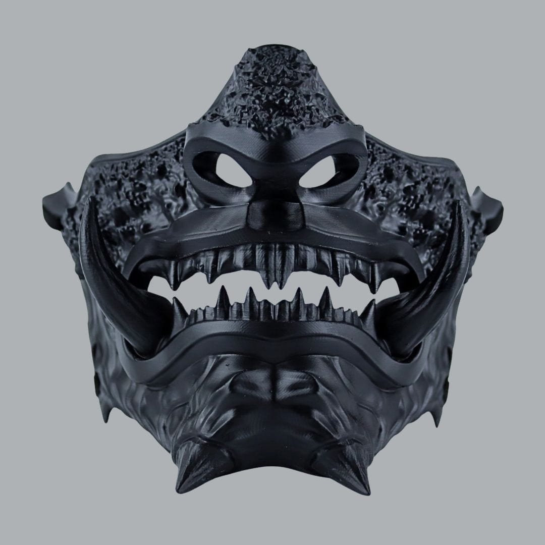 Space Armory Japanese Oni Mask Full - Matte Black Masks