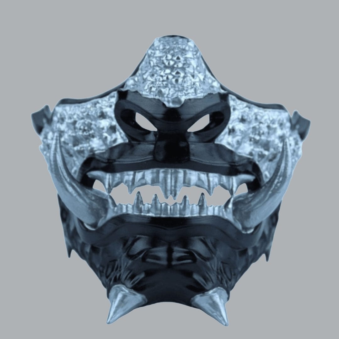 Space Armory Japanese Oni Mask - Glossy Black Masks