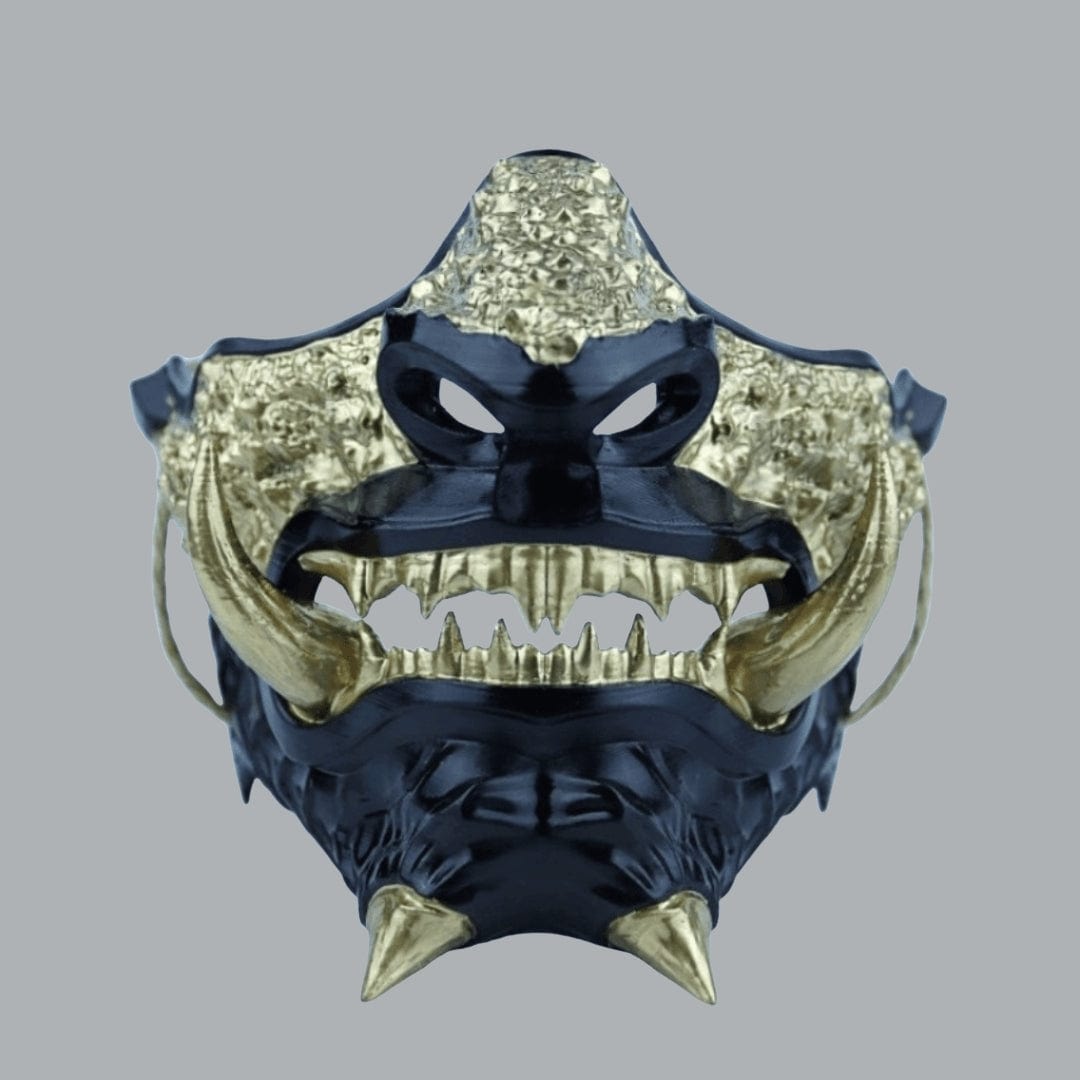 Space Armory Japanese Oni Mask - Glossy Black Masks