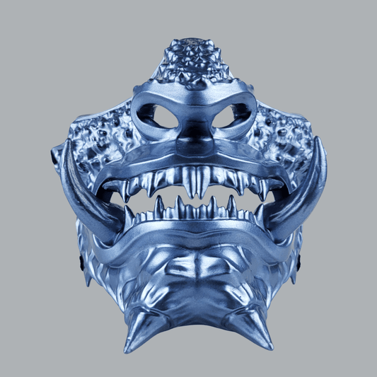 Space Armory Japanese Oni Mask - Metallic Ice Blue Masks