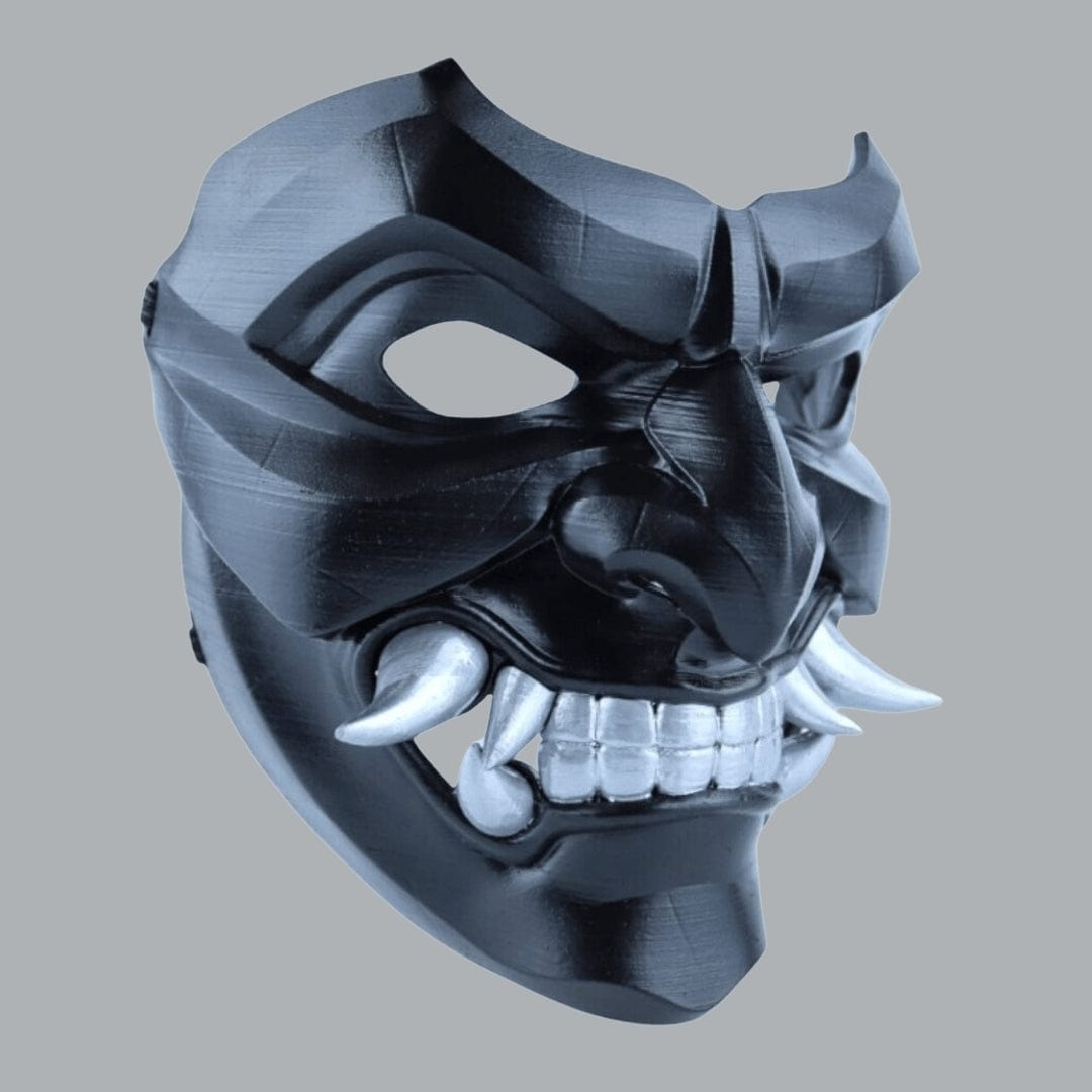 Space Armory Kabuto Mask With Fangs - Black Masks