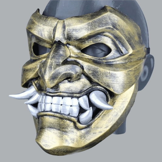Space Armory Kabuto Mask With Fangs Bronze