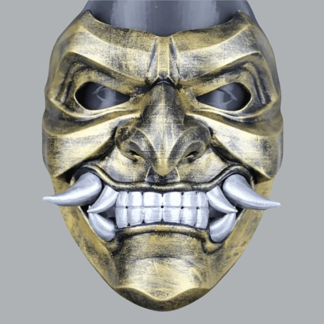 Space Armory Kabuto Mask With Fangs Bronze