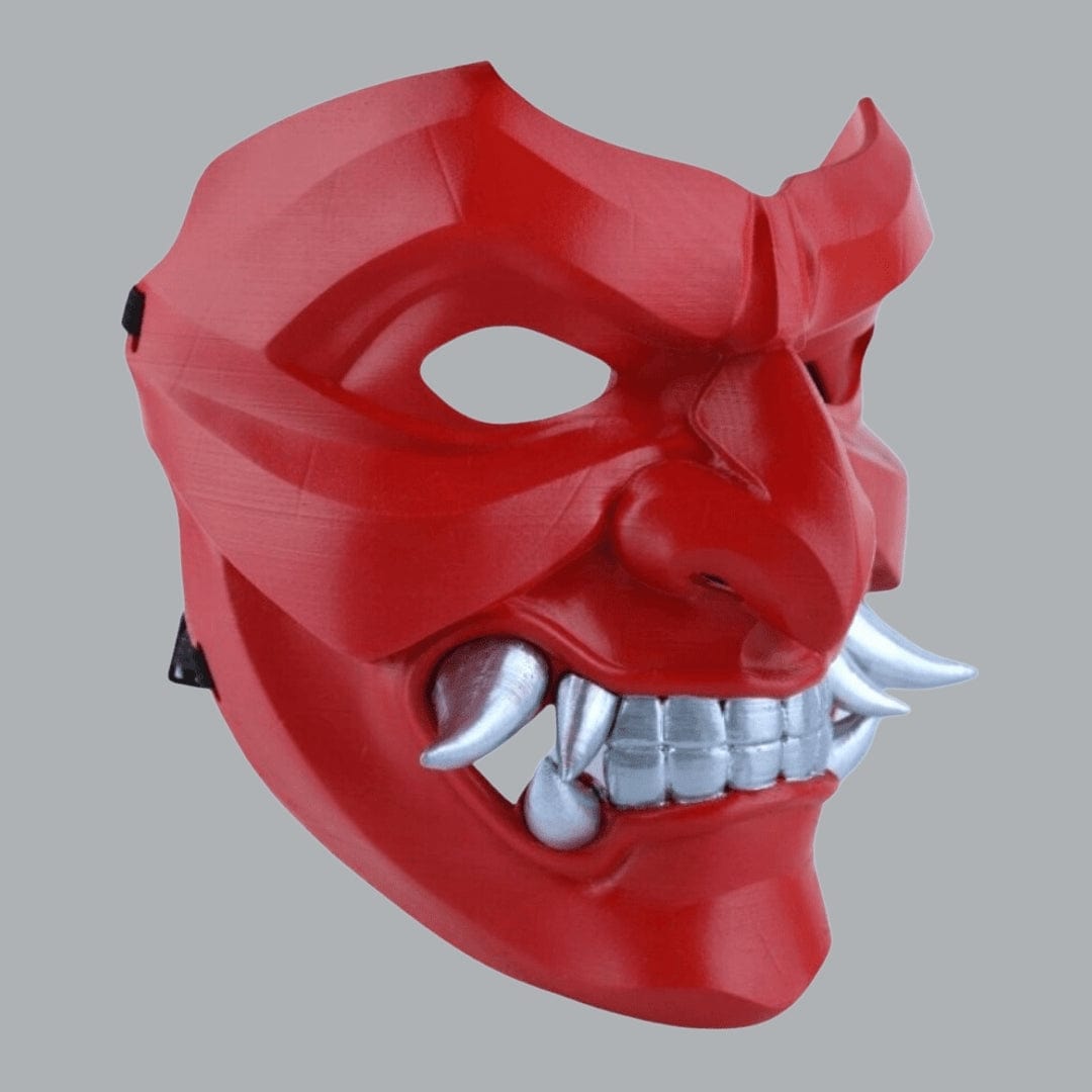 Space Armory Kabuto Mask With Fangs - Red Masks