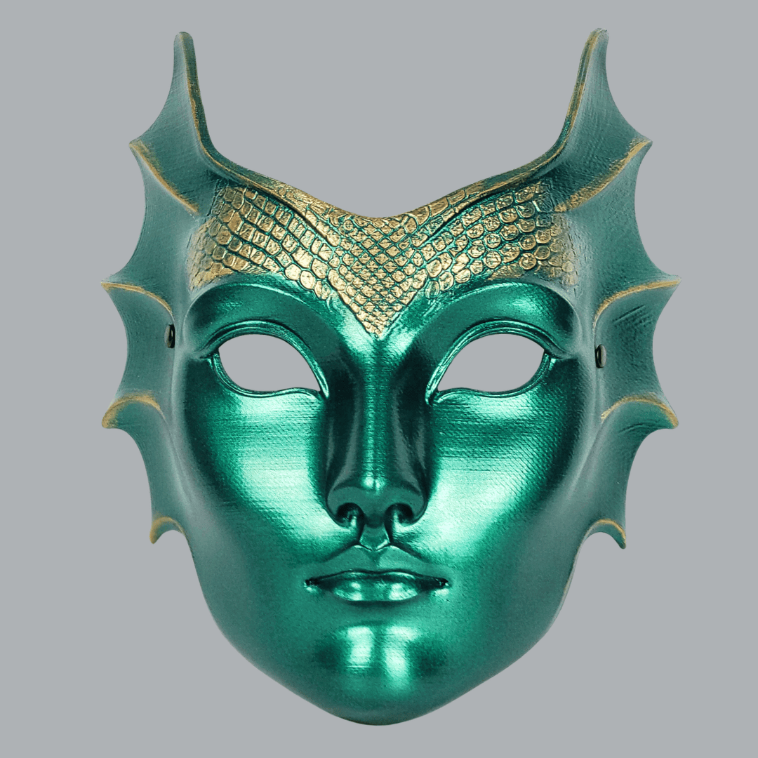 Space Armory Mermaid Mask - Metallic Jade/Gold Masks