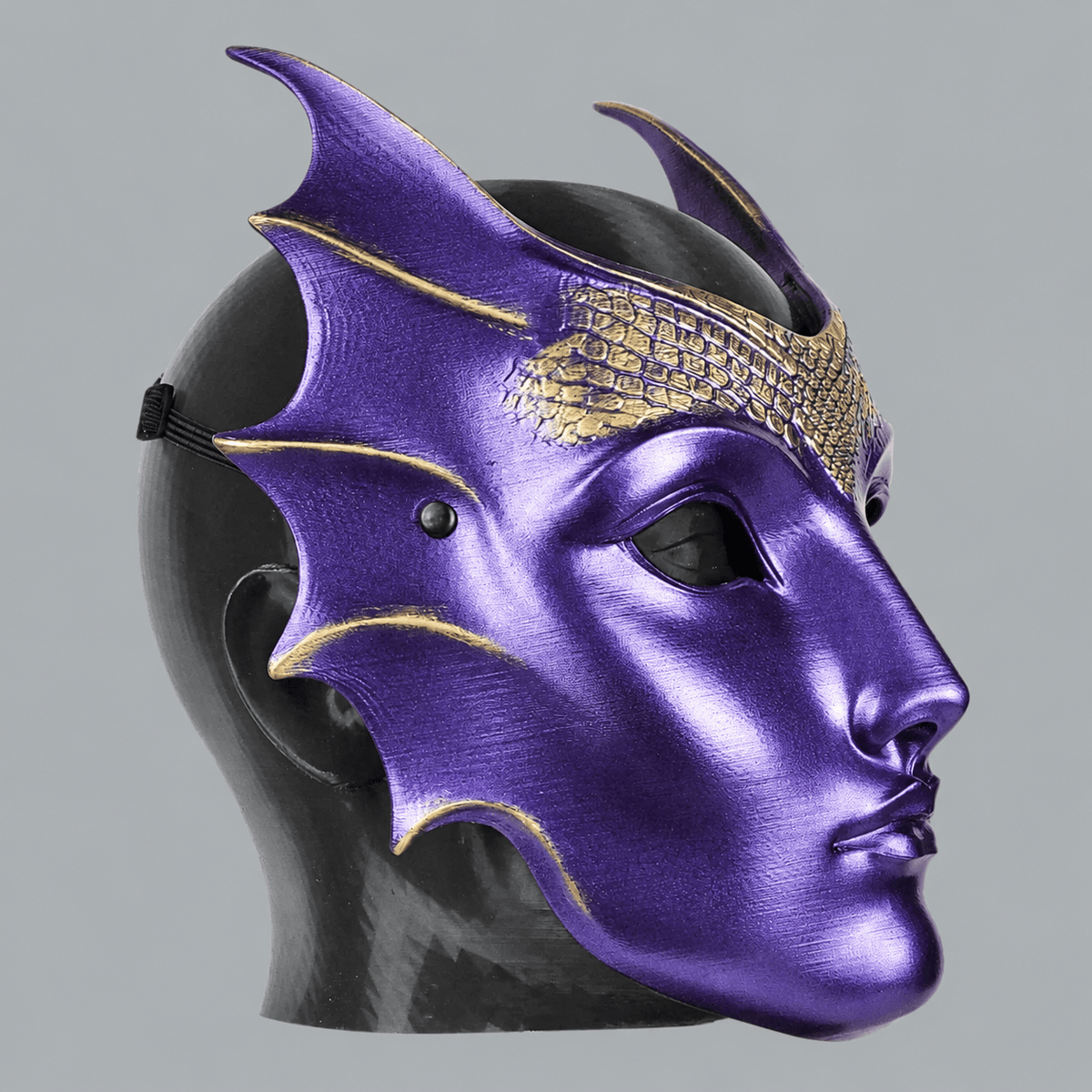 Space Armory Mermaid Mask - Metallic Violet/Gold Masks