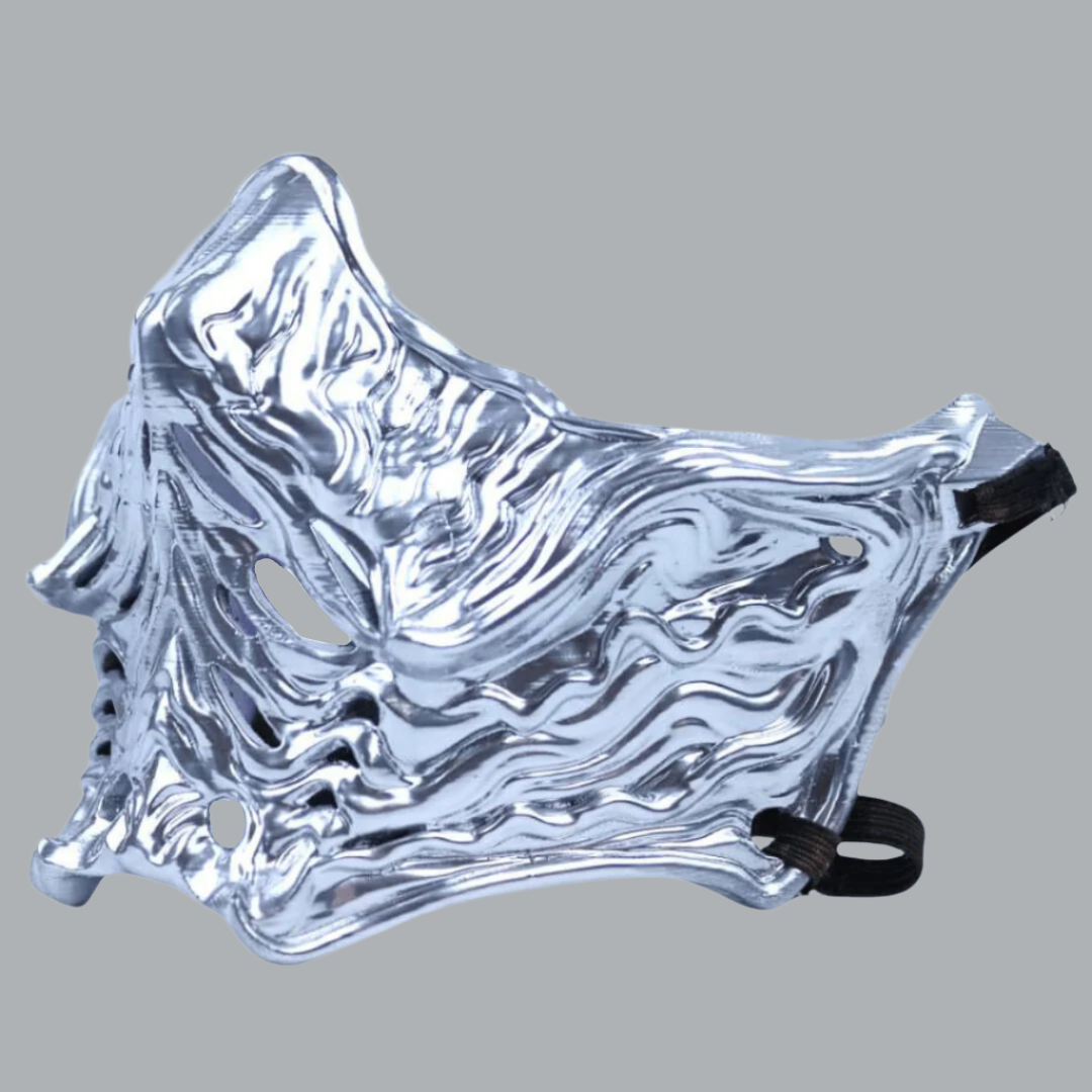 Space Armory Ninja Samurai Warrior Mask Silver