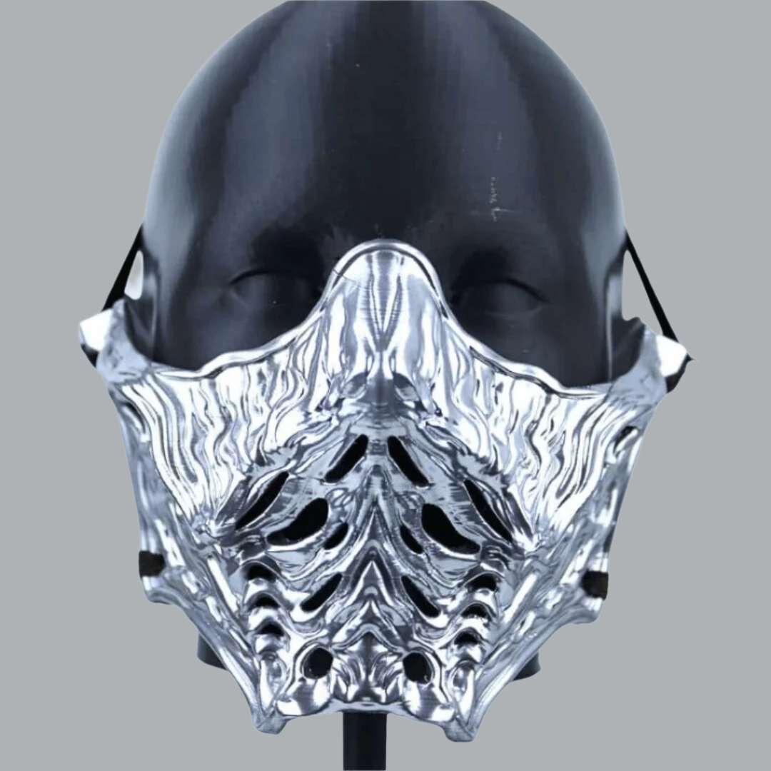 Space Armory Ninja Samurai Warrior Mask Silver