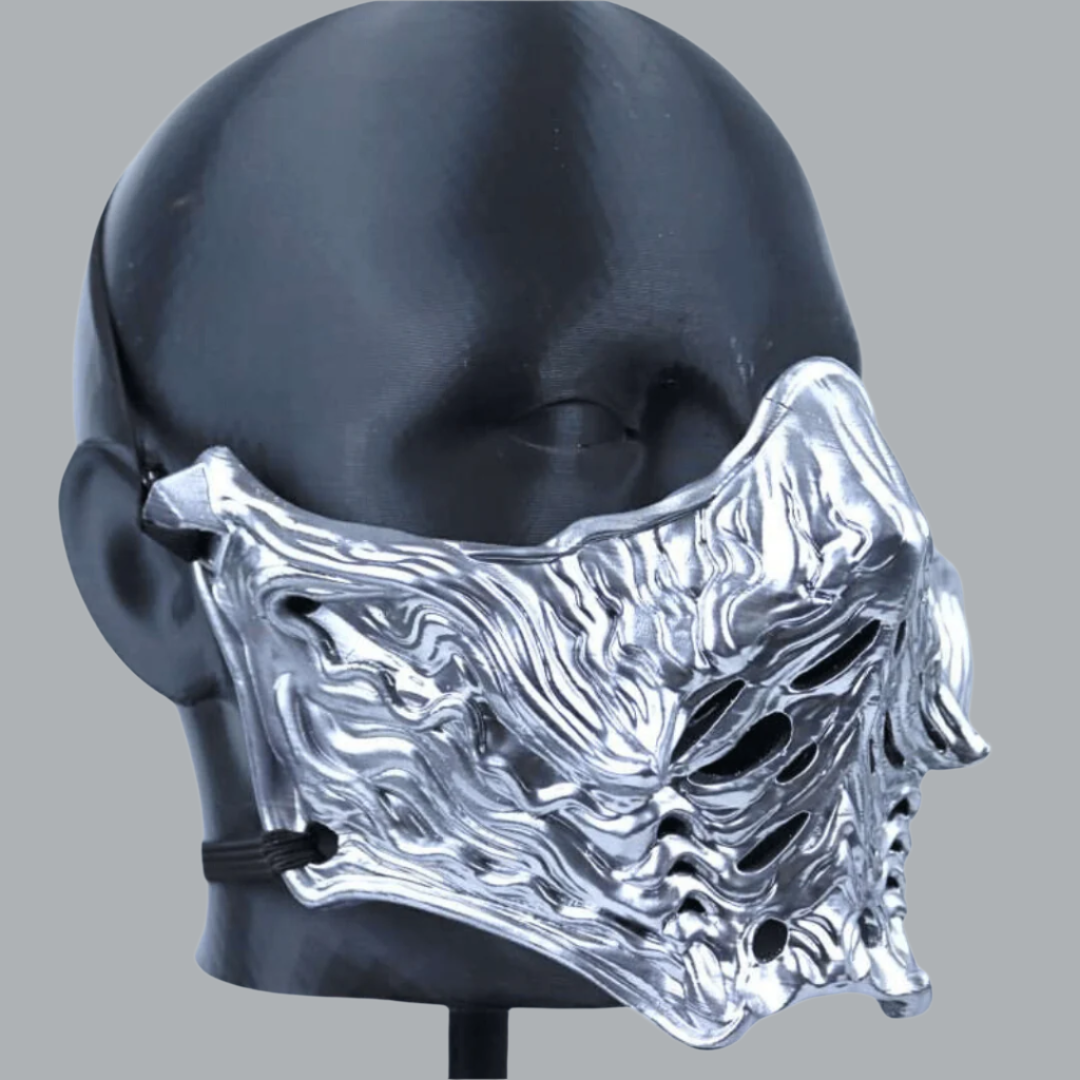 Space Armory Ninja Samurai Warrior Mask Silver