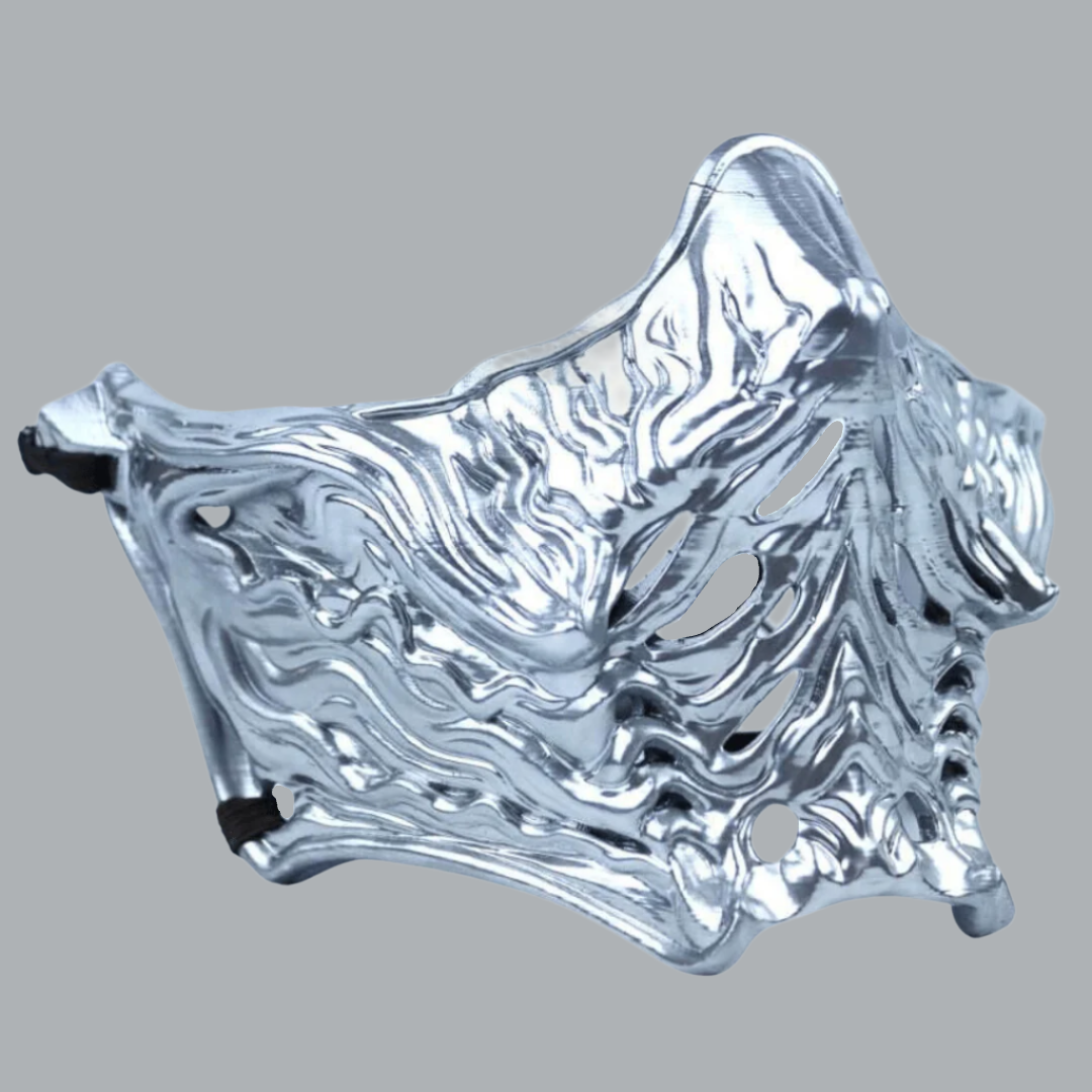 Space Armory Ninja Samurai Warrior Mask Silver