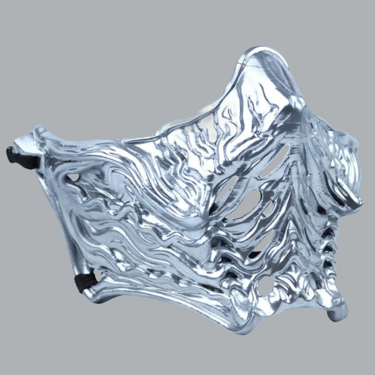 Space Armory Ninja Samurai Warrior Mask Silver