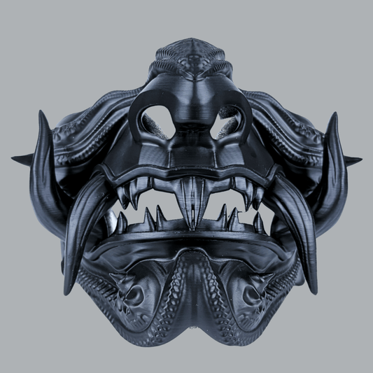 Space Armory Samurai Oni Mask - Full Matte Black Masks