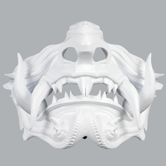 Space Armory Samurai Oni Mask - Full Matte White Masks