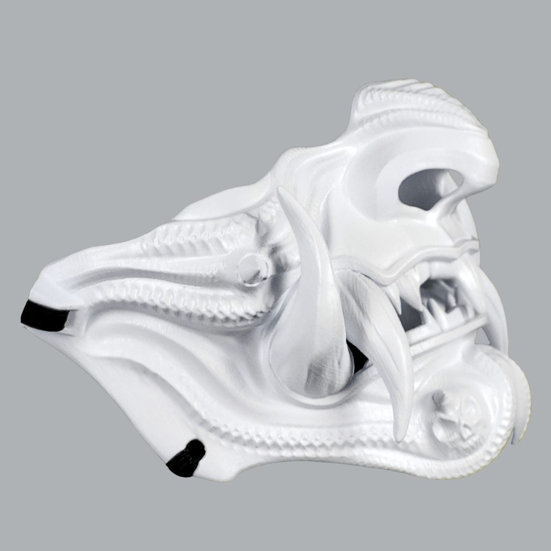 Space Armory Samurai Oni Mask - Full Matte White Masks