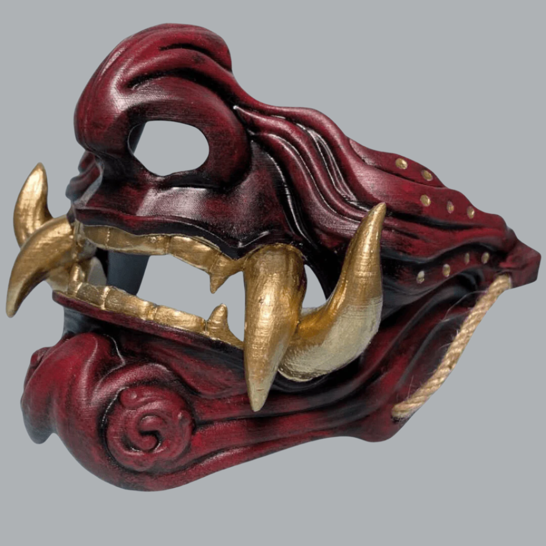 Space Armory Samurai Oni Mask Red