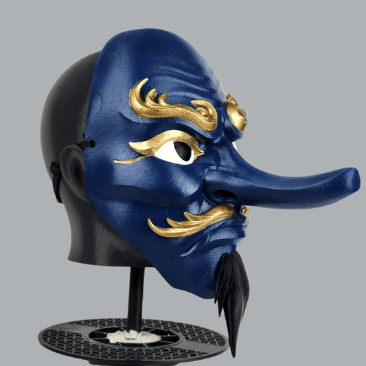 Space Armory Tengu Japanese Full Face Mask - Midnight Blue Masks