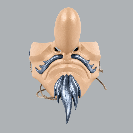 Space Armory Tengu Japanese Half Face Mask - Orange Ice / Ice Blue Masks