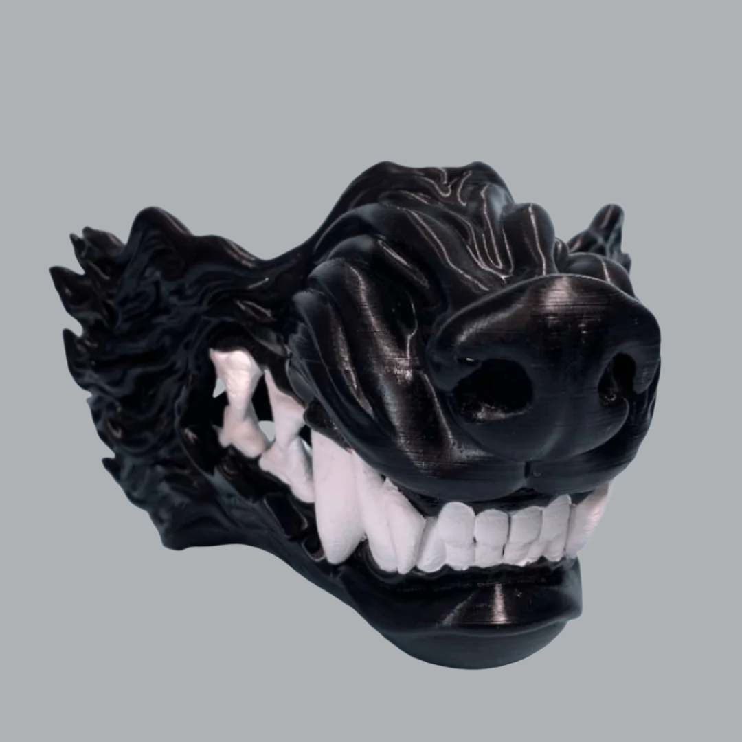 Space Armory Wolf Snarling Animal Face Mask Black