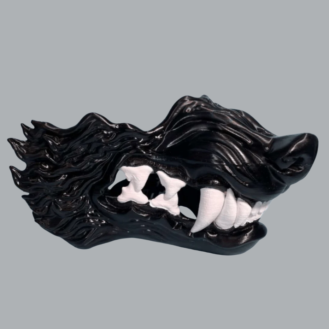 Space Armory Wolf Snarling Animal Face Mask Black