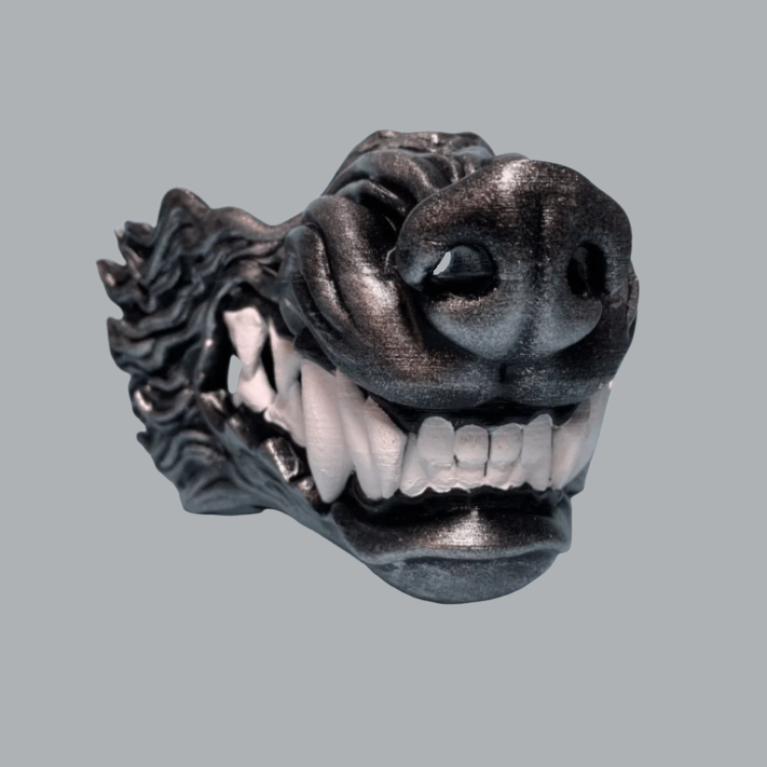 Space Armory Wolf Snarling Animal Face Mask Black/Silver