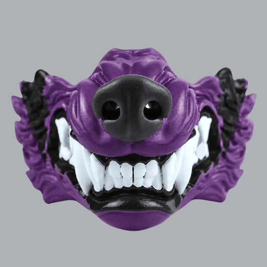 Space Armory Wolf Snarling Animal Face Mask - Purple/Black Masks