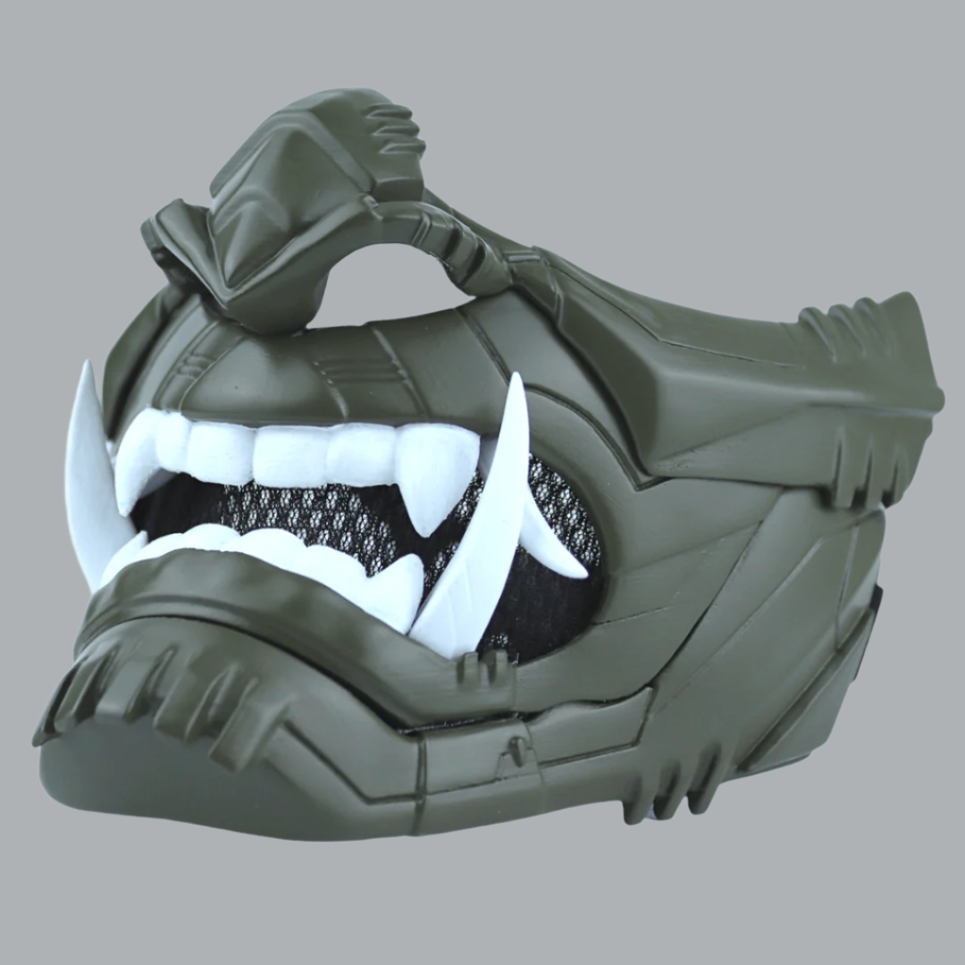 SpaceArmory Cyber Oni Mask Army Green Masks
