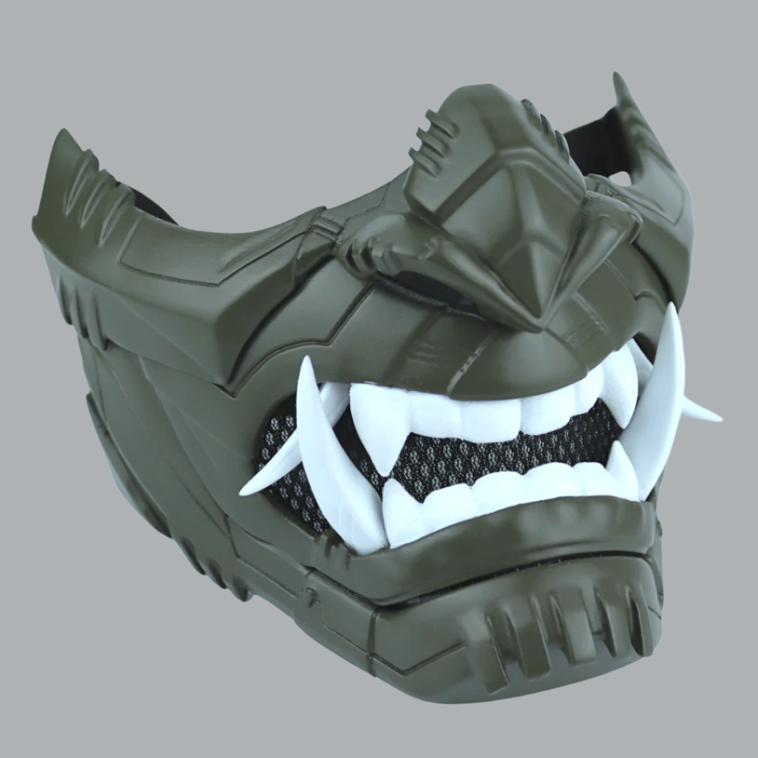 SpaceArmory Cyber Oni Mask Army Green Masks