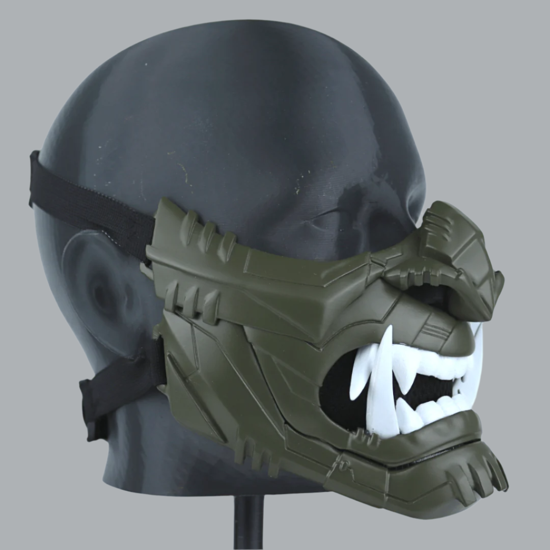 SpaceArmory Cyber Oni Mask Army Green Masks