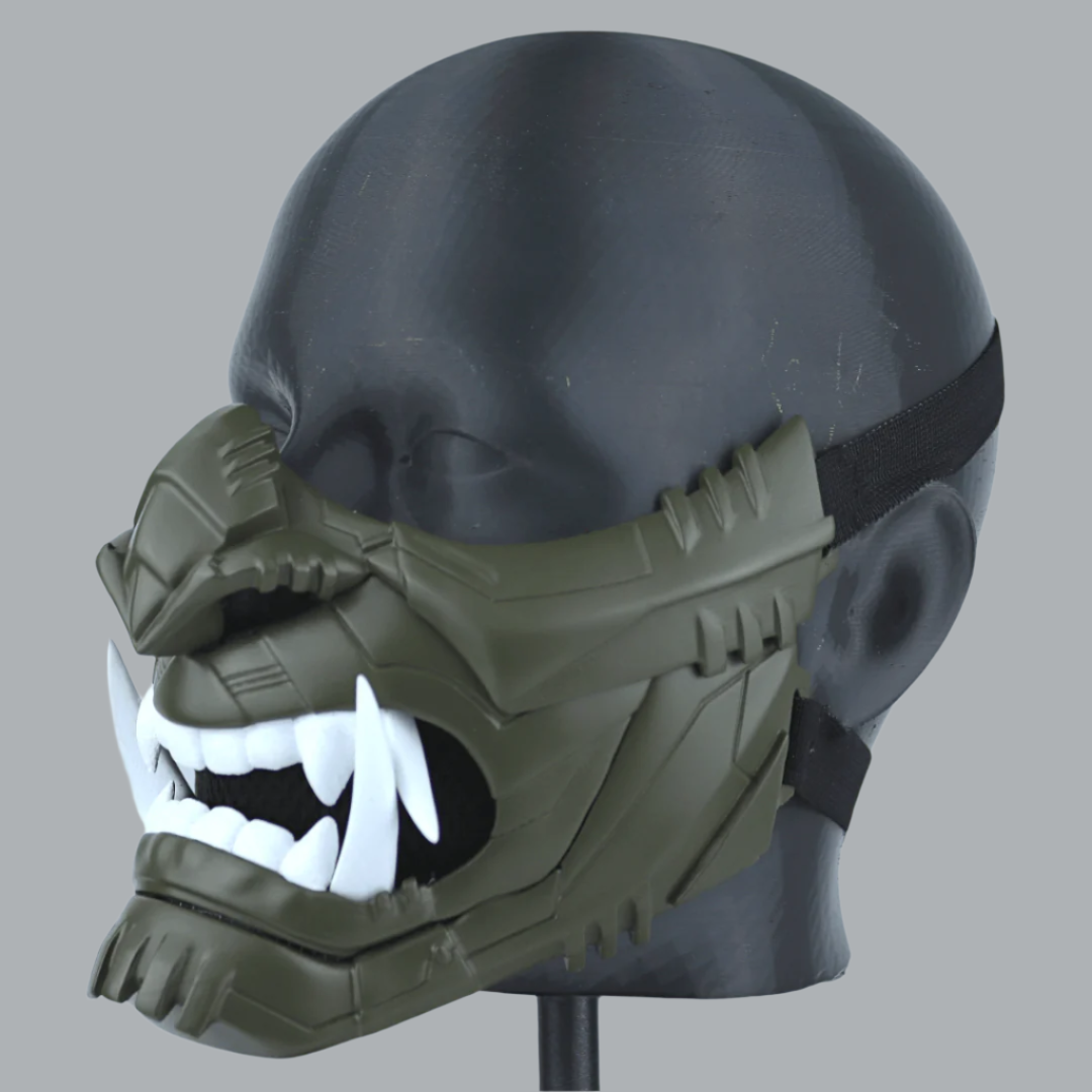 SpaceArmory Cyber Oni Mask Army Green Masks