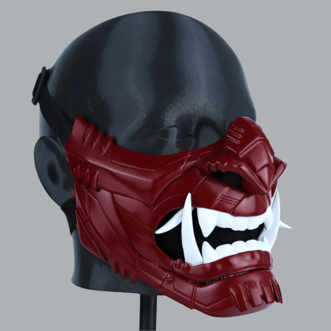 SpaceArmory Cyber Oni Mask Burgundy