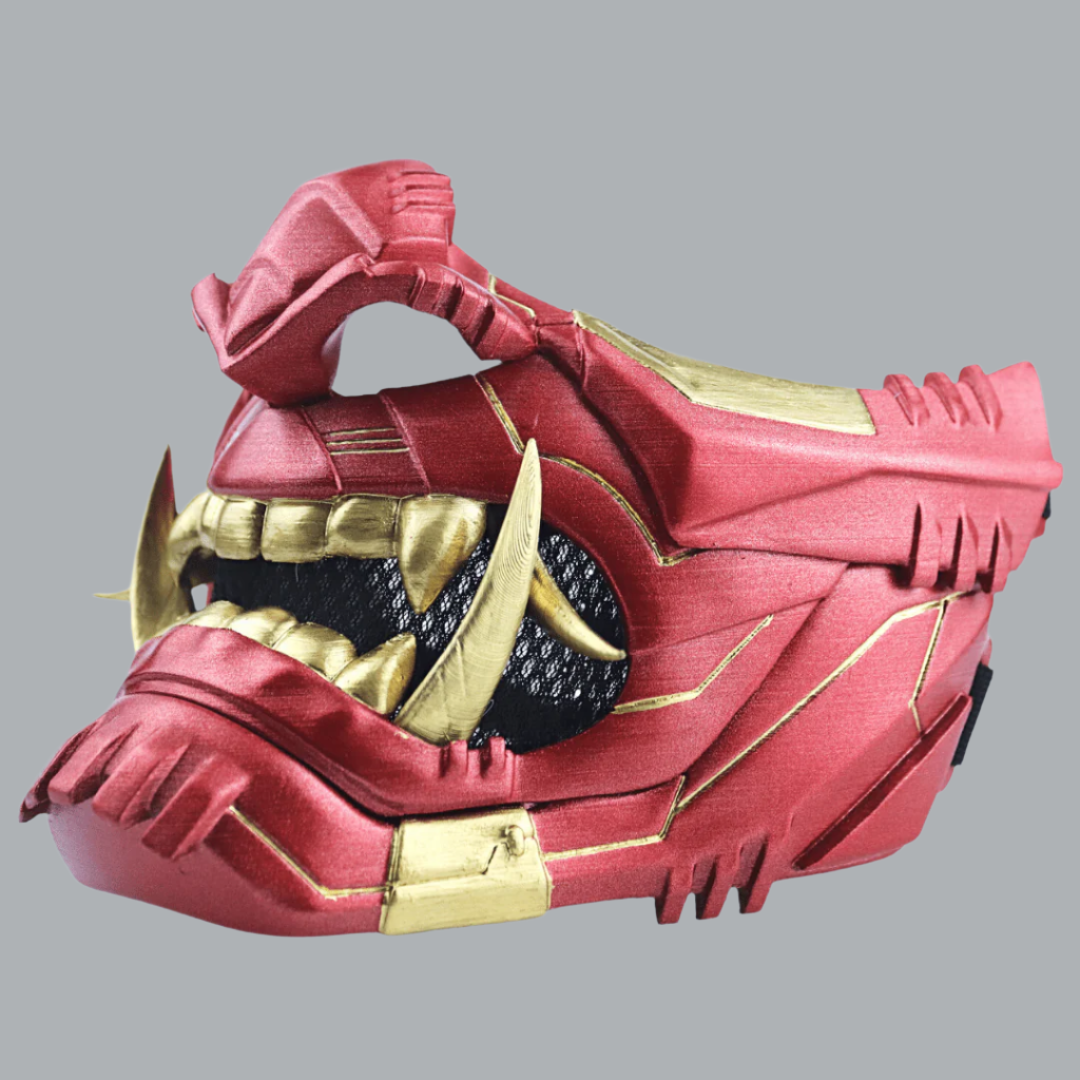 SpaceArmory Cyber Oni Mask Metallic Red