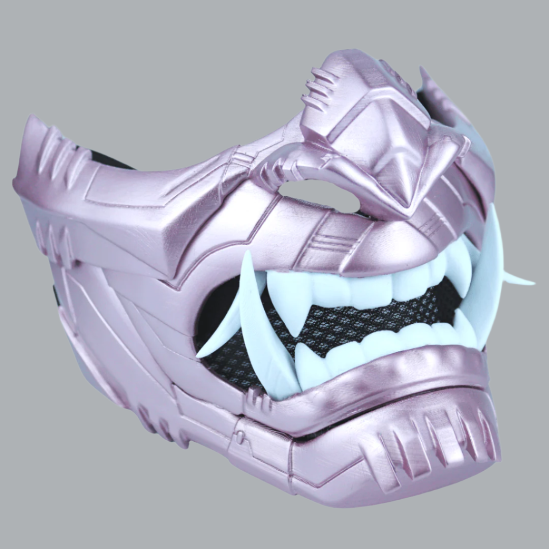 SpaceArmory Cyber Oni Mask Metallic Rose Masks