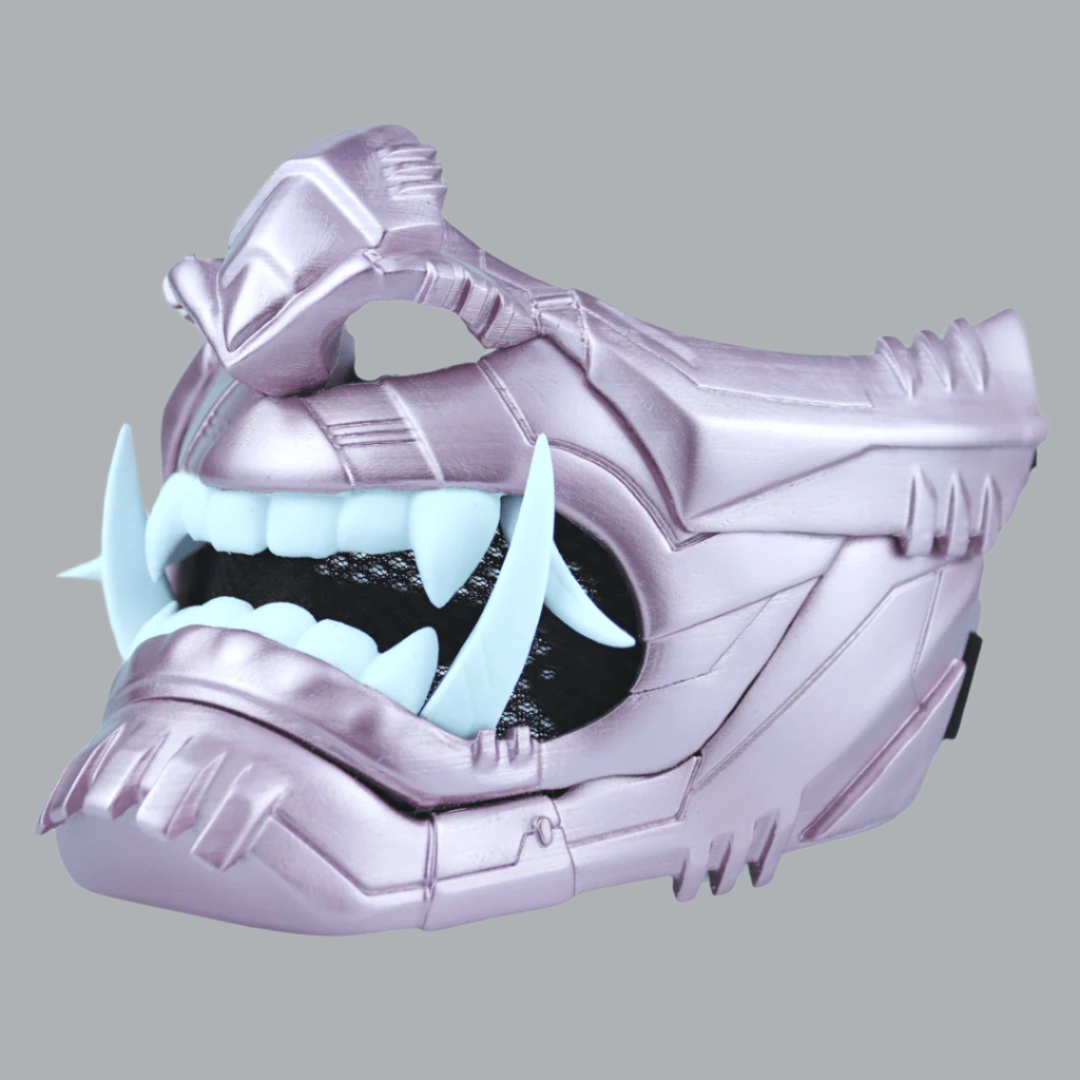SpaceArmory Cyber Oni Mask Metallic Rose Masks