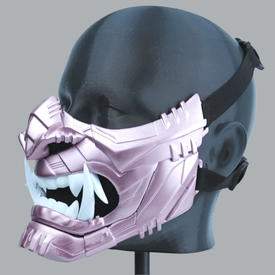 SpaceArmory Cyber Oni Mask Metallic Rose Masks