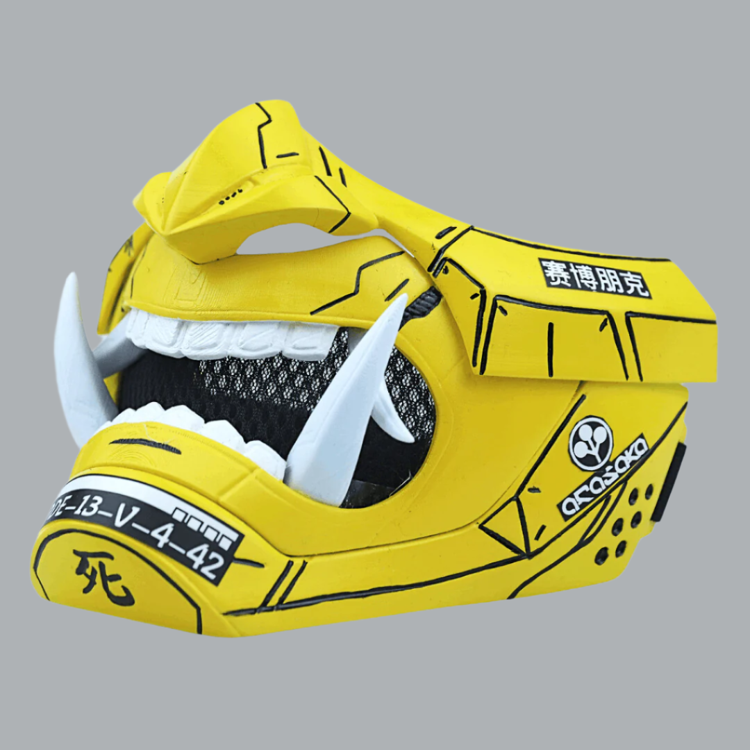 SpaceArmory Cyberpunk Oni Mask Yellow