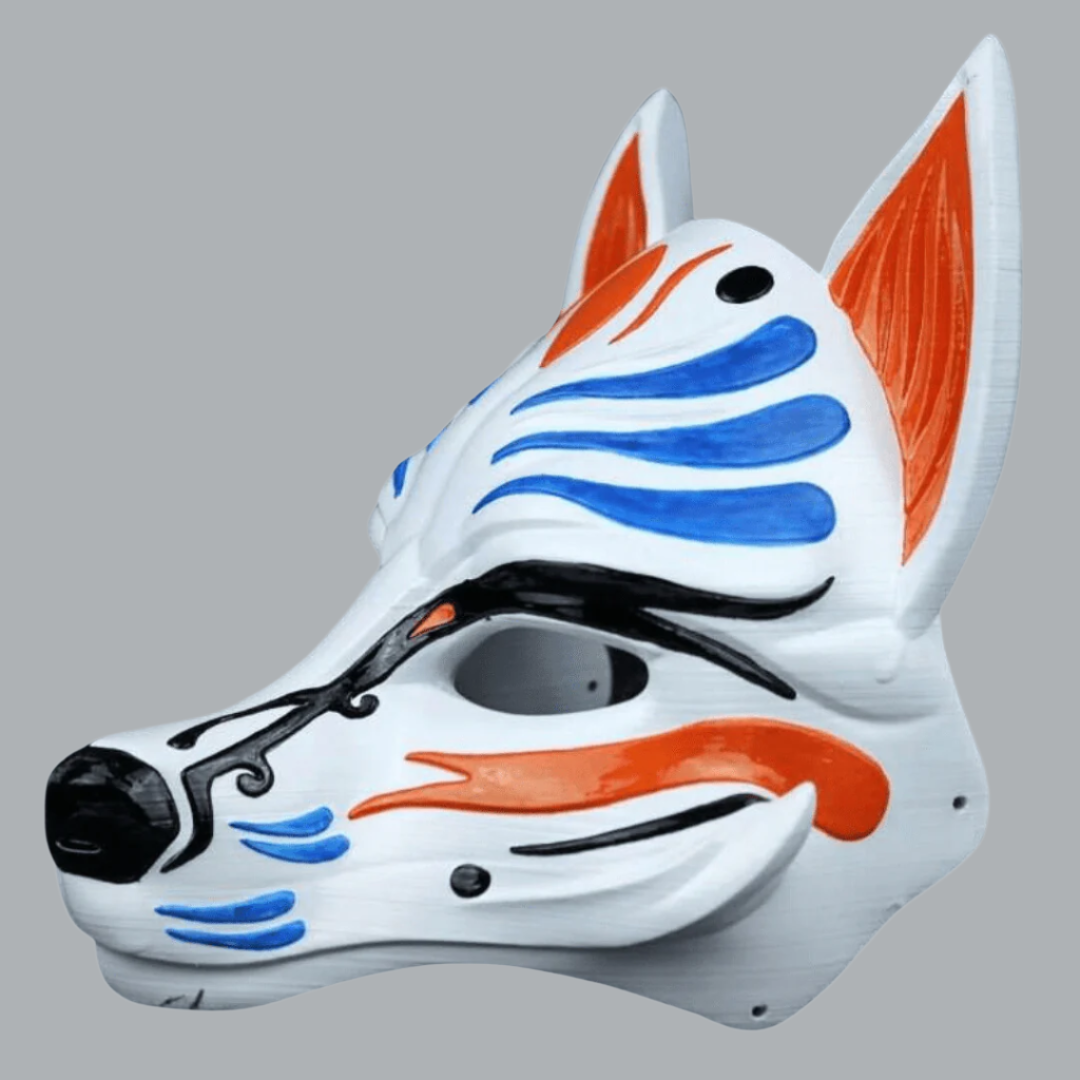 SpaceArmory Kitsune Fox Mask Blue/Orange