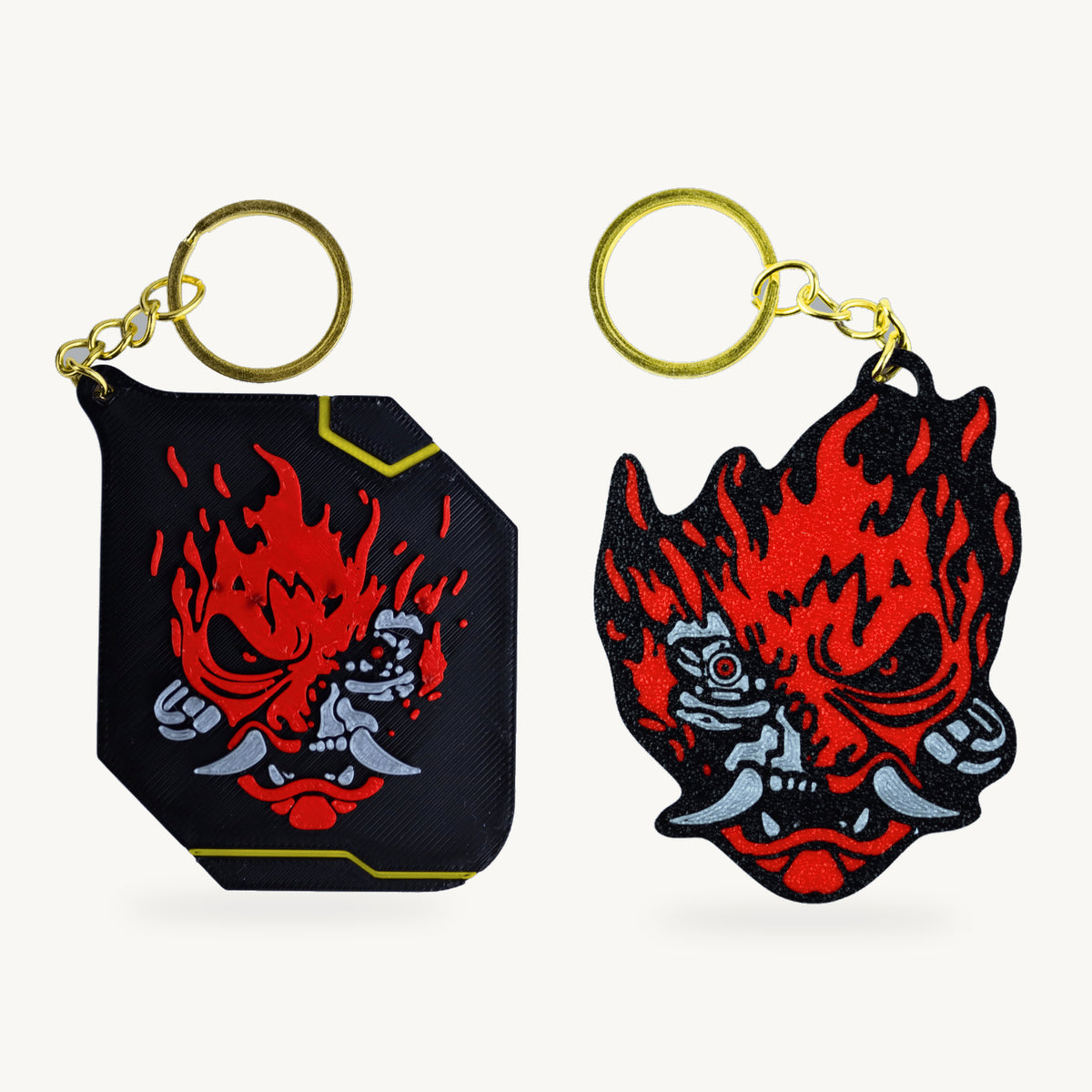 Armory Keychain Duo — Cyber Oni Keychain and Cyber Demon Keychain