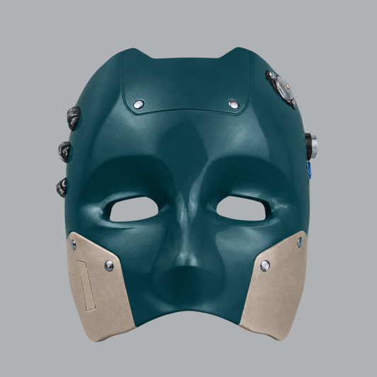 Cyborg Android Robot Mask - Petrol / Champagner - front view