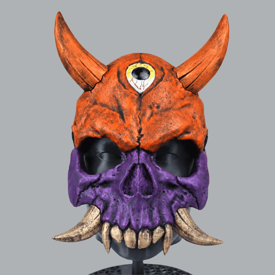 Hannya Skull Oni Mask in Halloween / Royal Purple — front view