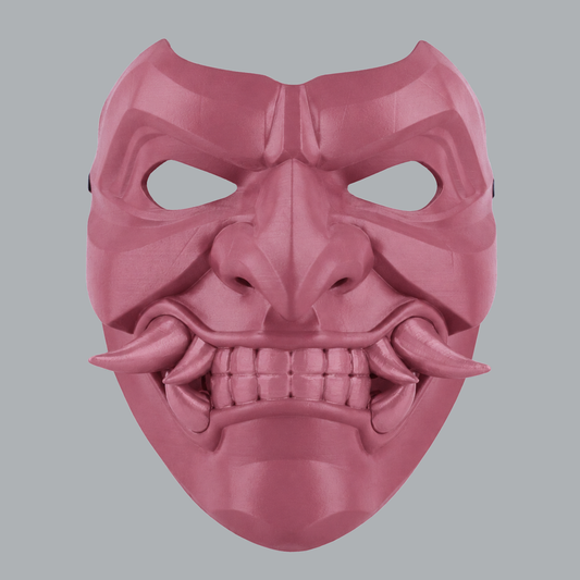 Kabuto Mask With Fangs - Dusty Pink, front view