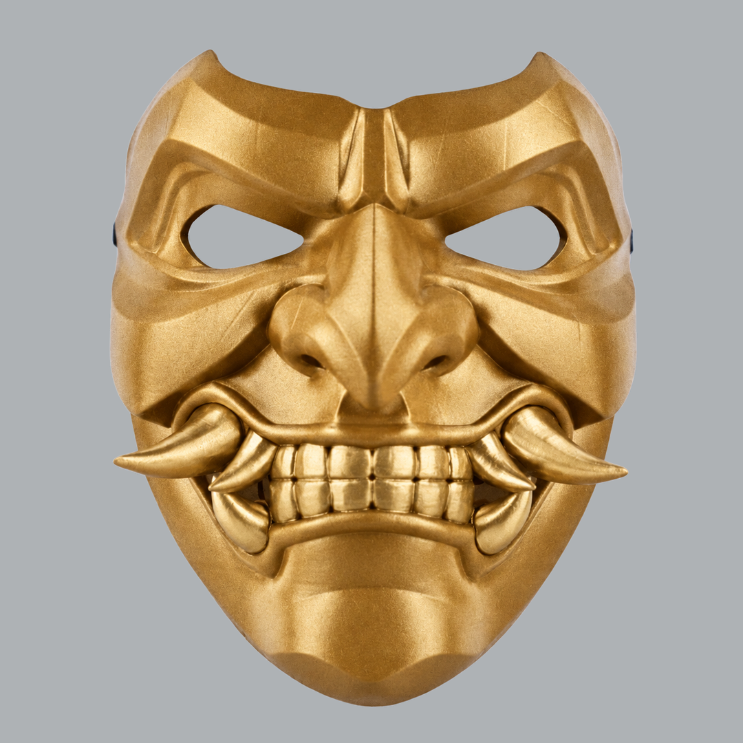 Kabuto Mask With Fangs - Gold - View 1